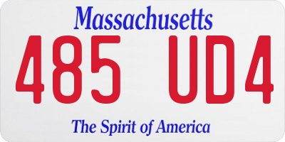 MA license plate 485UD4