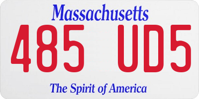 MA license plate 485UD5