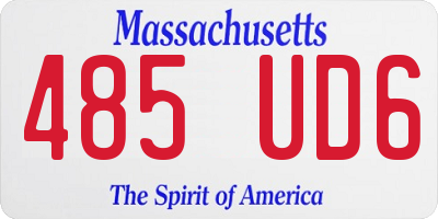 MA license plate 485UD6