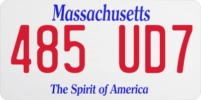 MA license plate 485UD7