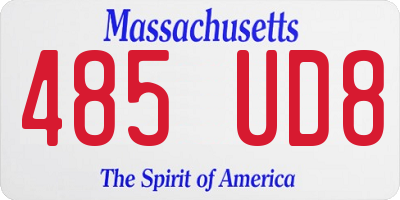 MA license plate 485UD8