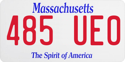 MA license plate 485UE0