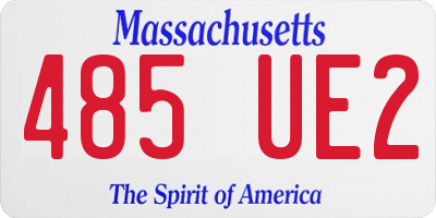 MA license plate 485UE2