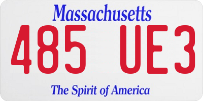 MA license plate 485UE3