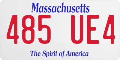 MA license plate 485UE4