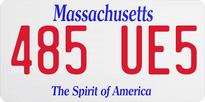 MA license plate 485UE5
