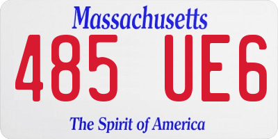 MA license plate 485UE6