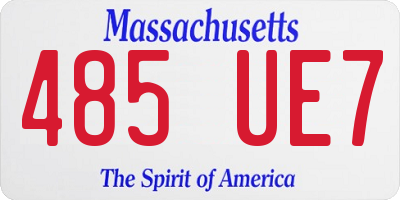 MA license plate 485UE7