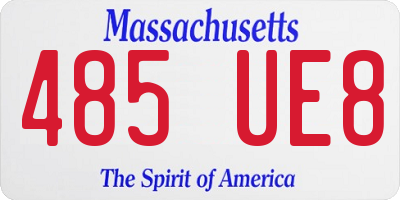 MA license plate 485UE8