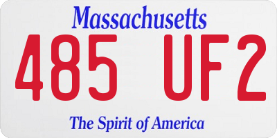MA license plate 485UF2