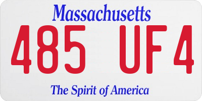 MA license plate 485UF4