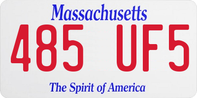 MA license plate 485UF5