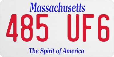MA license plate 485UF6