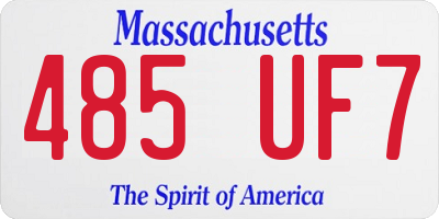 MA license plate 485UF7