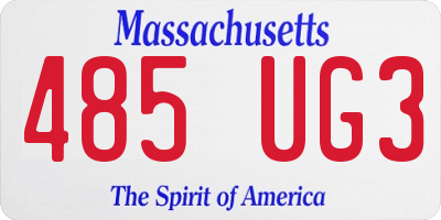 MA license plate 485UG3