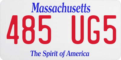 MA license plate 485UG5