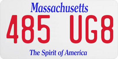 MA license plate 485UG8
