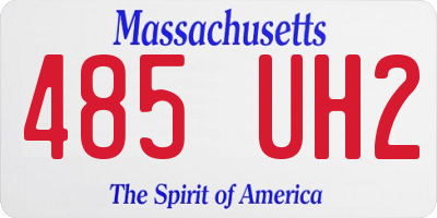 MA license plate 485UH2