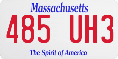 MA license plate 485UH3