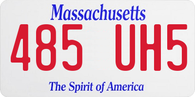 MA license plate 485UH5