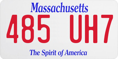 MA license plate 485UH7
