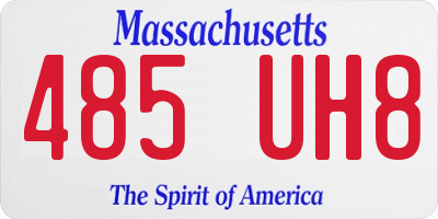 MA license plate 485UH8