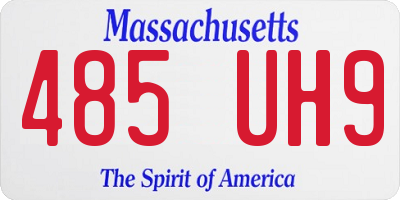 MA license plate 485UH9