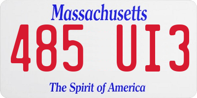 MA license plate 485UI3