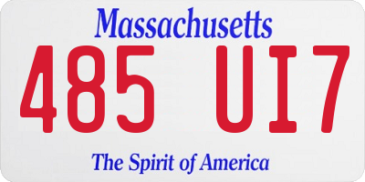 MA license plate 485UI7