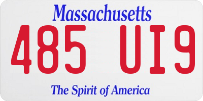 MA license plate 485UI9