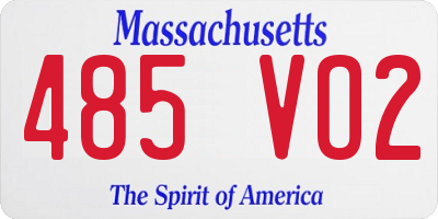MA license plate 485VO2