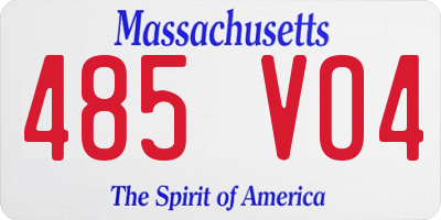 MA license plate 485VO4