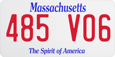 MA license plate 485VO6