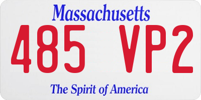 MA license plate 485VP2