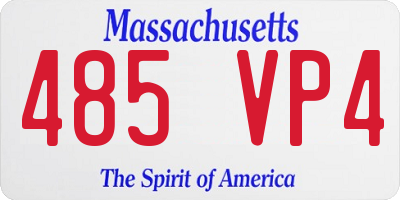 MA license plate 485VP4