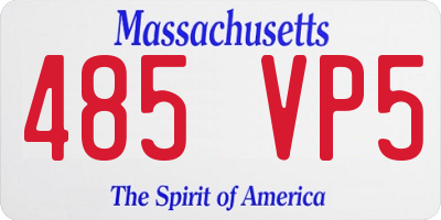MA license plate 485VP5