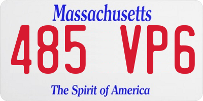 MA license plate 485VP6