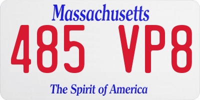 MA license plate 485VP8