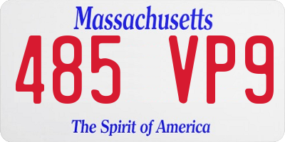 MA license plate 485VP9