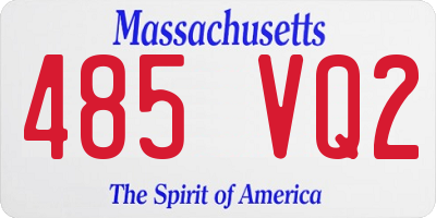 MA license plate 485VQ2