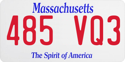 MA license plate 485VQ3