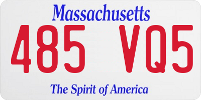 MA license plate 485VQ5
