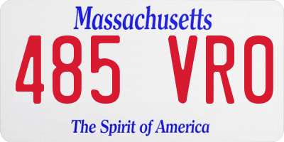 MA license plate 485VR0