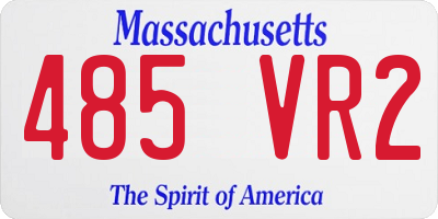 MA license plate 485VR2