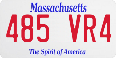 MA license plate 485VR4