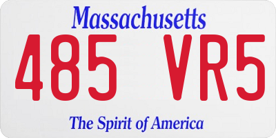 MA license plate 485VR5