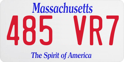 MA license plate 485VR7
