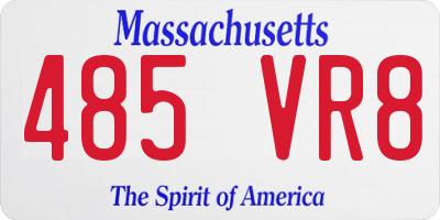 MA license plate 485VR8