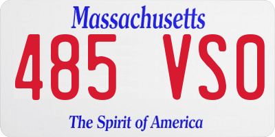 MA license plate 485VS0