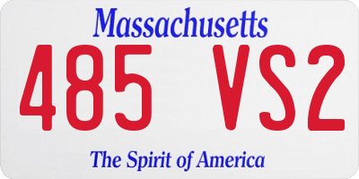MA license plate 485VS2